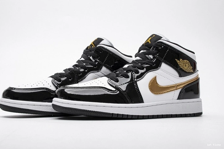 White   Patent Jordan 852542-007 Black 1 Mid Gold 0225